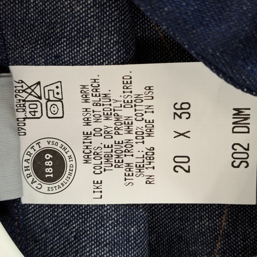 Carhartt Vintage Western Denim Pearl Snap Shirt Size 20x36 🇺🇸(3XL-4XL) - Picture 10 of 11